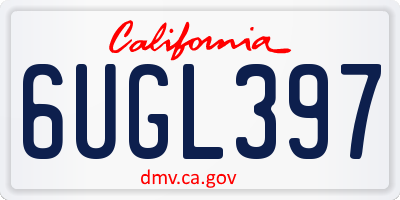 CA license plate 6UGL397