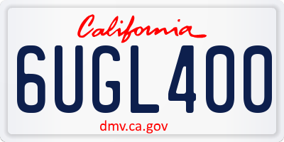 CA license plate 6UGL400