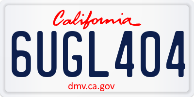 CA license plate 6UGL404