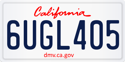 CA license plate 6UGL405