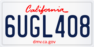 CA license plate 6UGL408