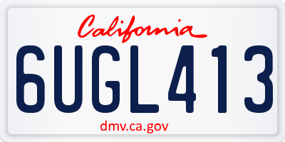 CA license plate 6UGL413