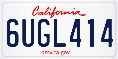 CA license plate 6UGL414