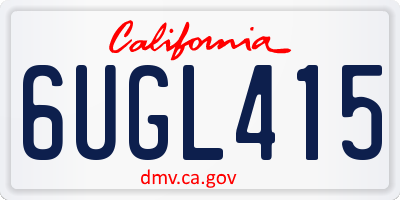 CA license plate 6UGL415