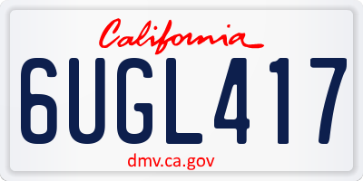 CA license plate 6UGL417