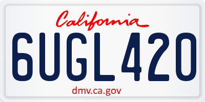 CA license plate 6UGL420