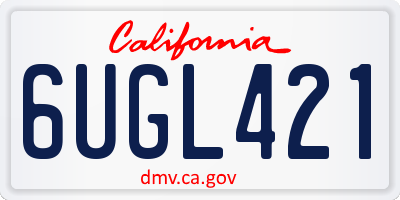 CA license plate 6UGL421