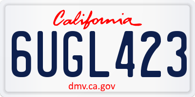 CA license plate 6UGL423