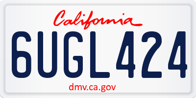 CA license plate 6UGL424