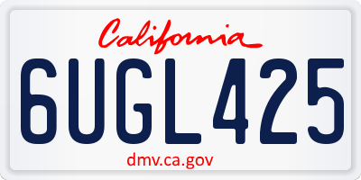 CA license plate 6UGL425