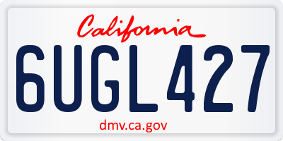 CA license plate 6UGL427