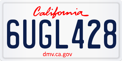 CA license plate 6UGL428