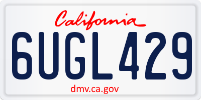 CA license plate 6UGL429