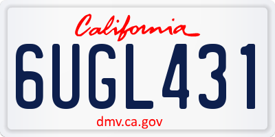 CA license plate 6UGL431