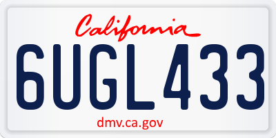 CA license plate 6UGL433
