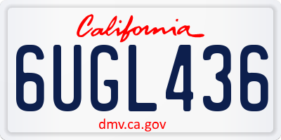 CA license plate 6UGL436