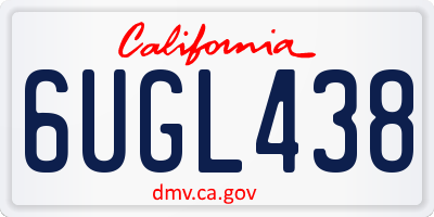 CA license plate 6UGL438