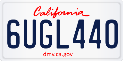 CA license plate 6UGL440