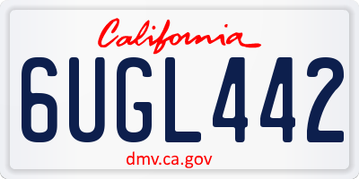 CA license plate 6UGL442