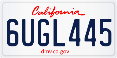 CA license plate 6UGL445