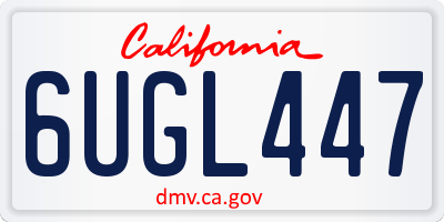CA license plate 6UGL447