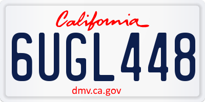 CA license plate 6UGL448