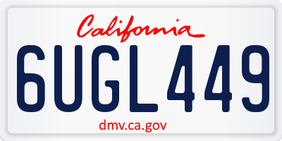 CA license plate 6UGL449