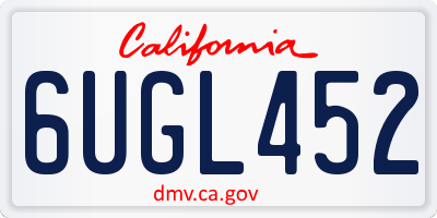 CA license plate 6UGL452