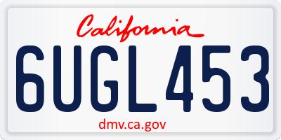 CA license plate 6UGL453