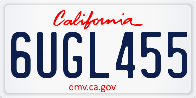CA license plate 6UGL455