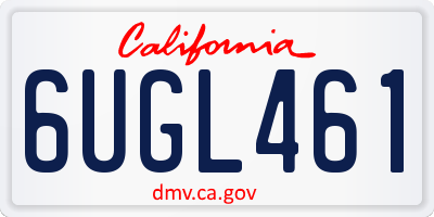 CA license plate 6UGL461