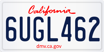 CA license plate 6UGL462