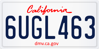 CA license plate 6UGL463