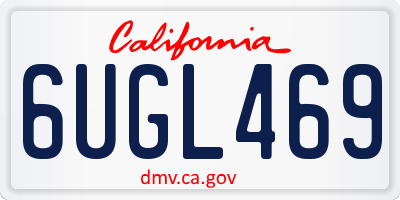 CA license plate 6UGL469