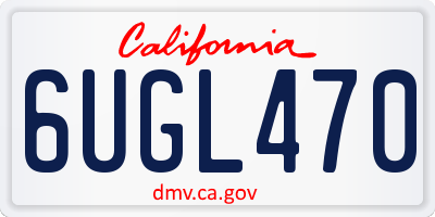 CA license plate 6UGL470