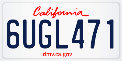 CA license plate 6UGL471