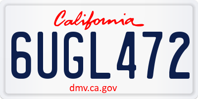 CA license plate 6UGL472