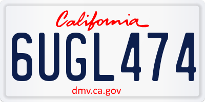 CA license plate 6UGL474