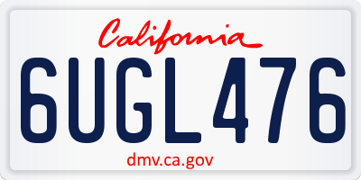 CA license plate 6UGL476