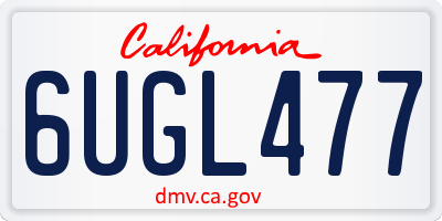 CA license plate 6UGL477