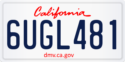 CA license plate 6UGL481