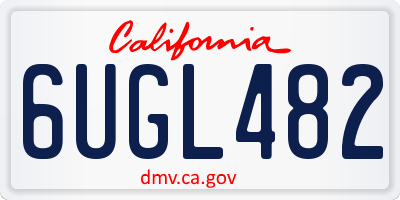 CA license plate 6UGL482