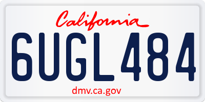 CA license plate 6UGL484