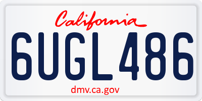 CA license plate 6UGL486