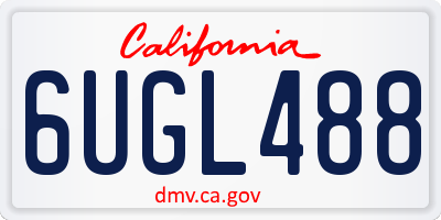CA license plate 6UGL488