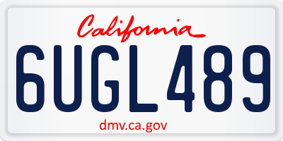 CA license plate 6UGL489