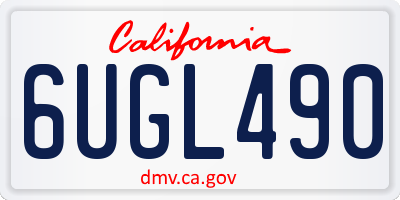 CA license plate 6UGL490