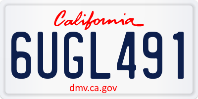 CA license plate 6UGL491