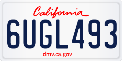 CA license plate 6UGL493