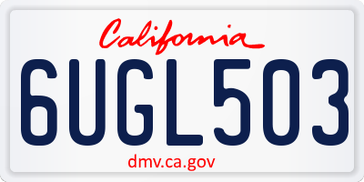 CA license plate 6UGL503